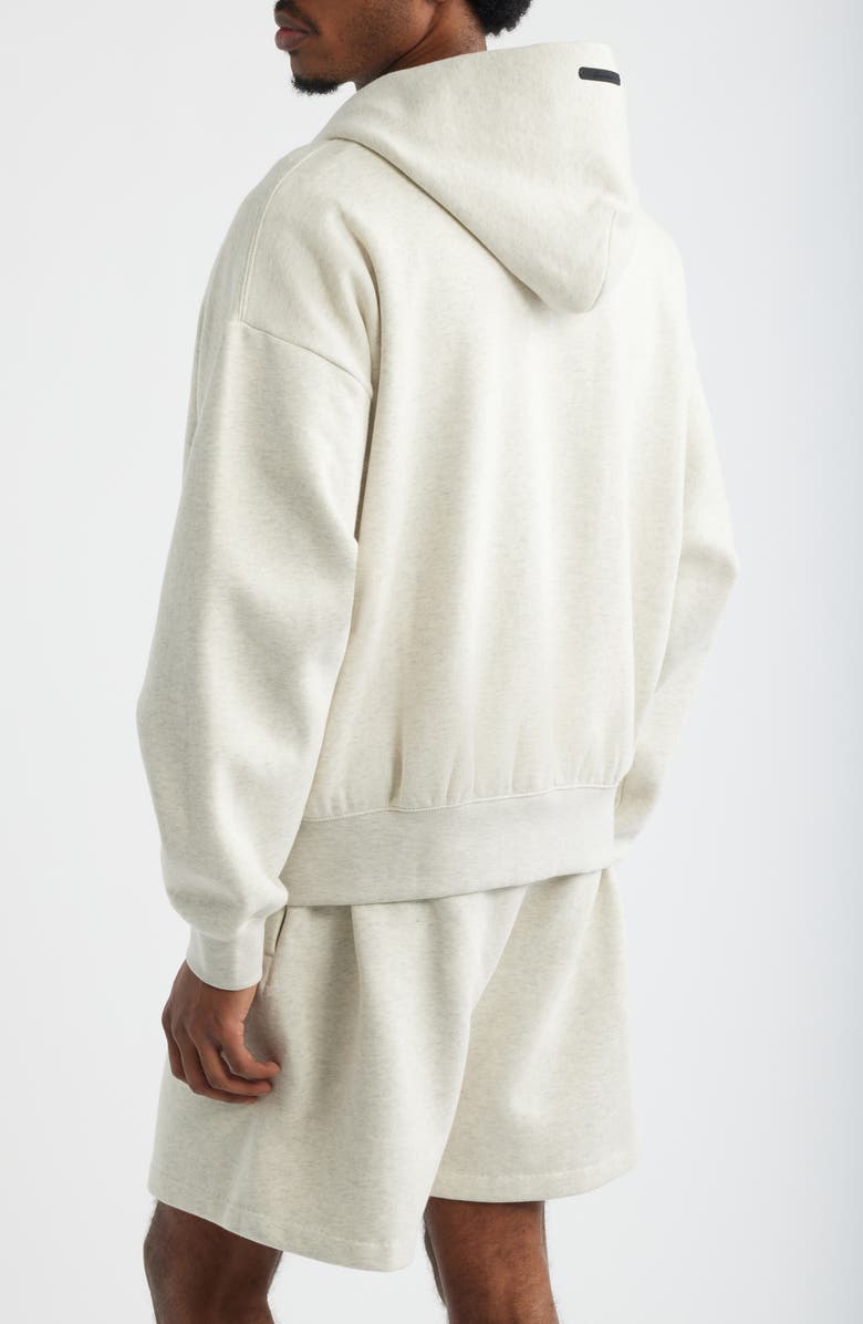 Fear of God Essentials Signature Classic Fit Zip Hoodie, Alternate, color, Oatmeal Heather/ Light Heather