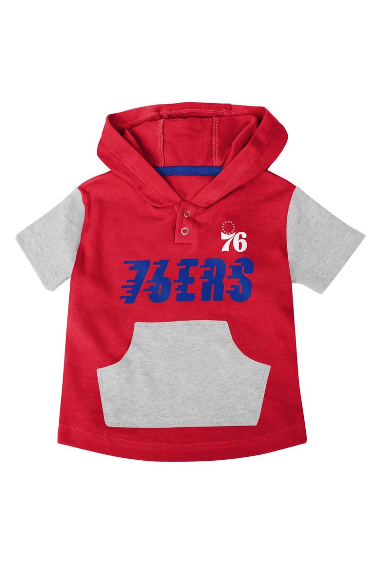 Infant Royal/Red/Gray Philadelphia 76ers Bank Shot Bodysuit, Hoodie T-Shirt & Shorts Set, Alternate, color, Royal