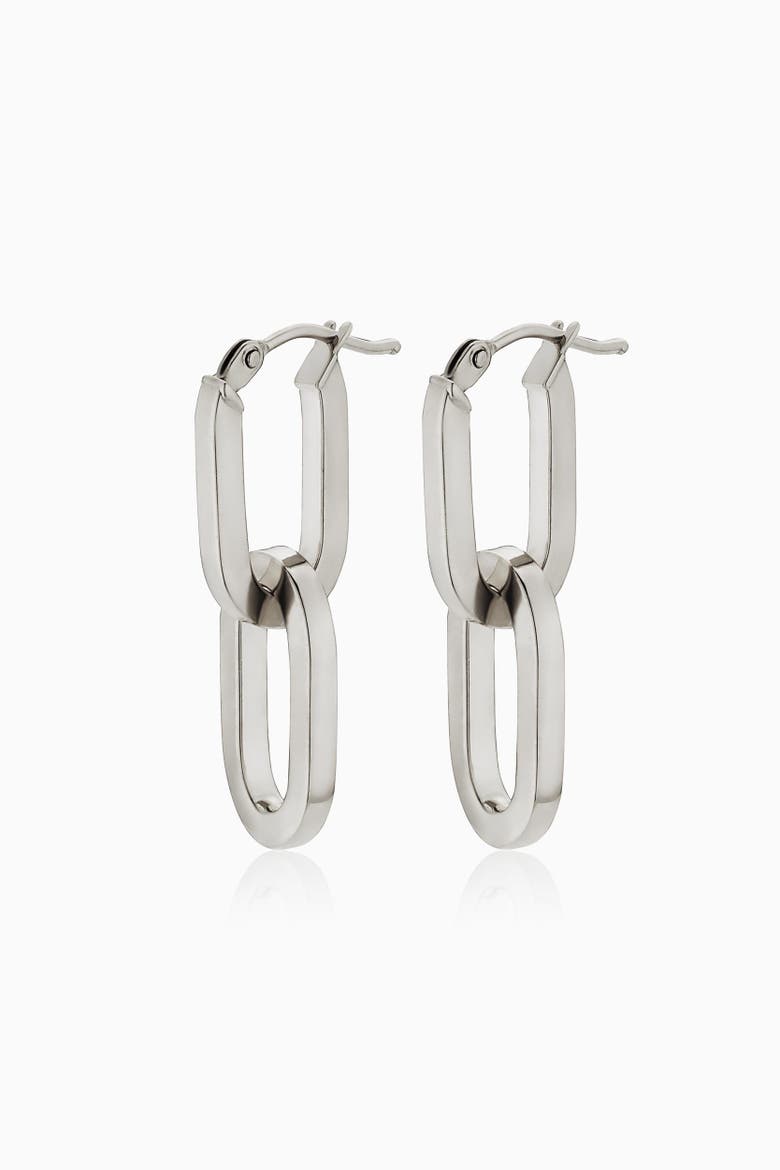 14K Gold Shift Drop Earrings, Main, color, White Gold