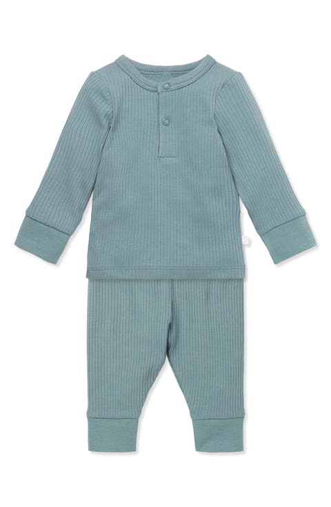 Rib Fitted Two-Piece Pajamas