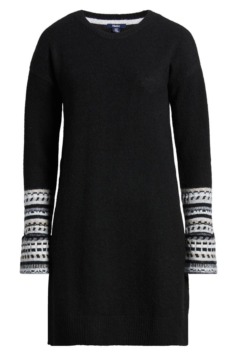 Sadie Long Sleeve Sweater Minidress, Alternate, color, BLACK