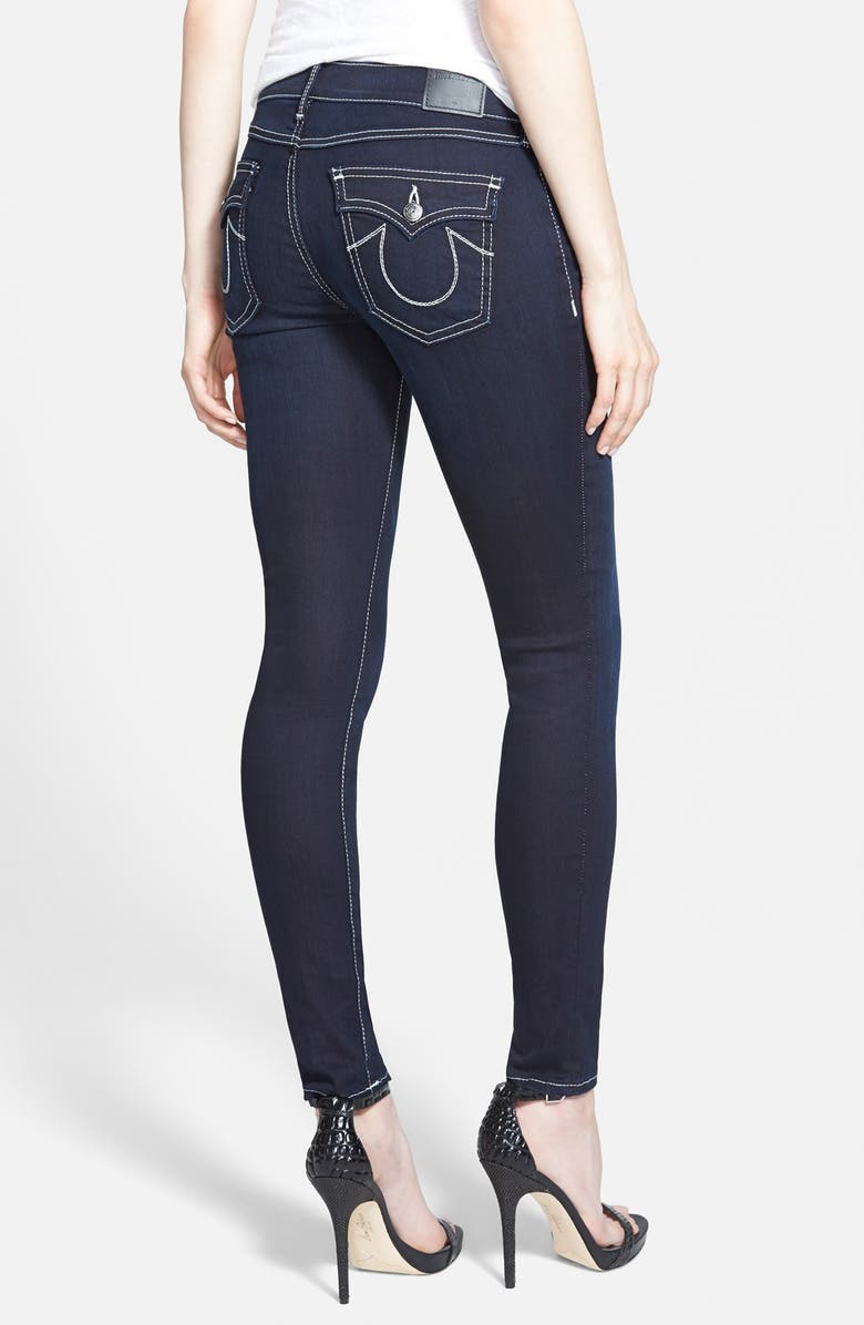 True Religion Brand Jeans 'Halle' Mid Rise Super Skinny Jeans, Alternate, color, 
