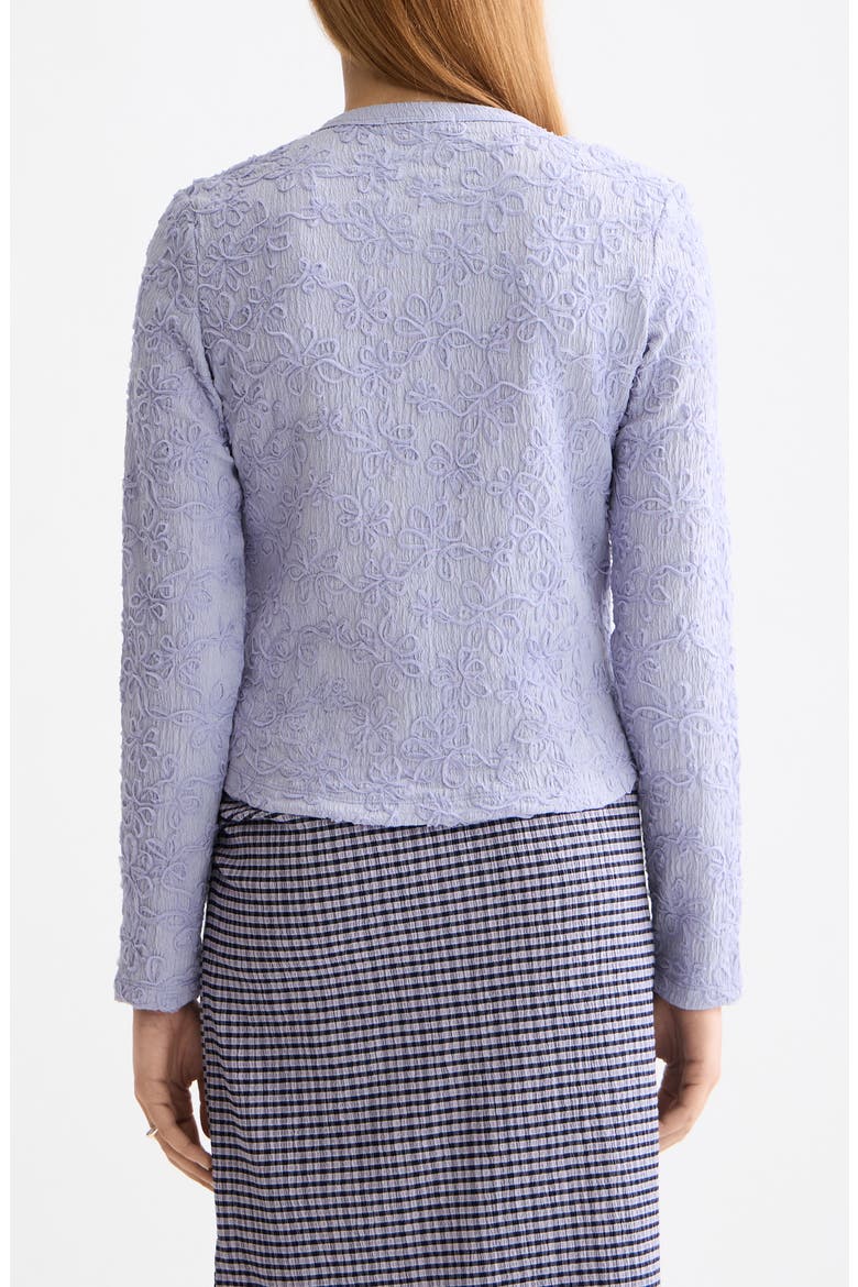 Soutache Detail Knit Button-Up Shirt, Alternate, color, LANGUID LAVENDER