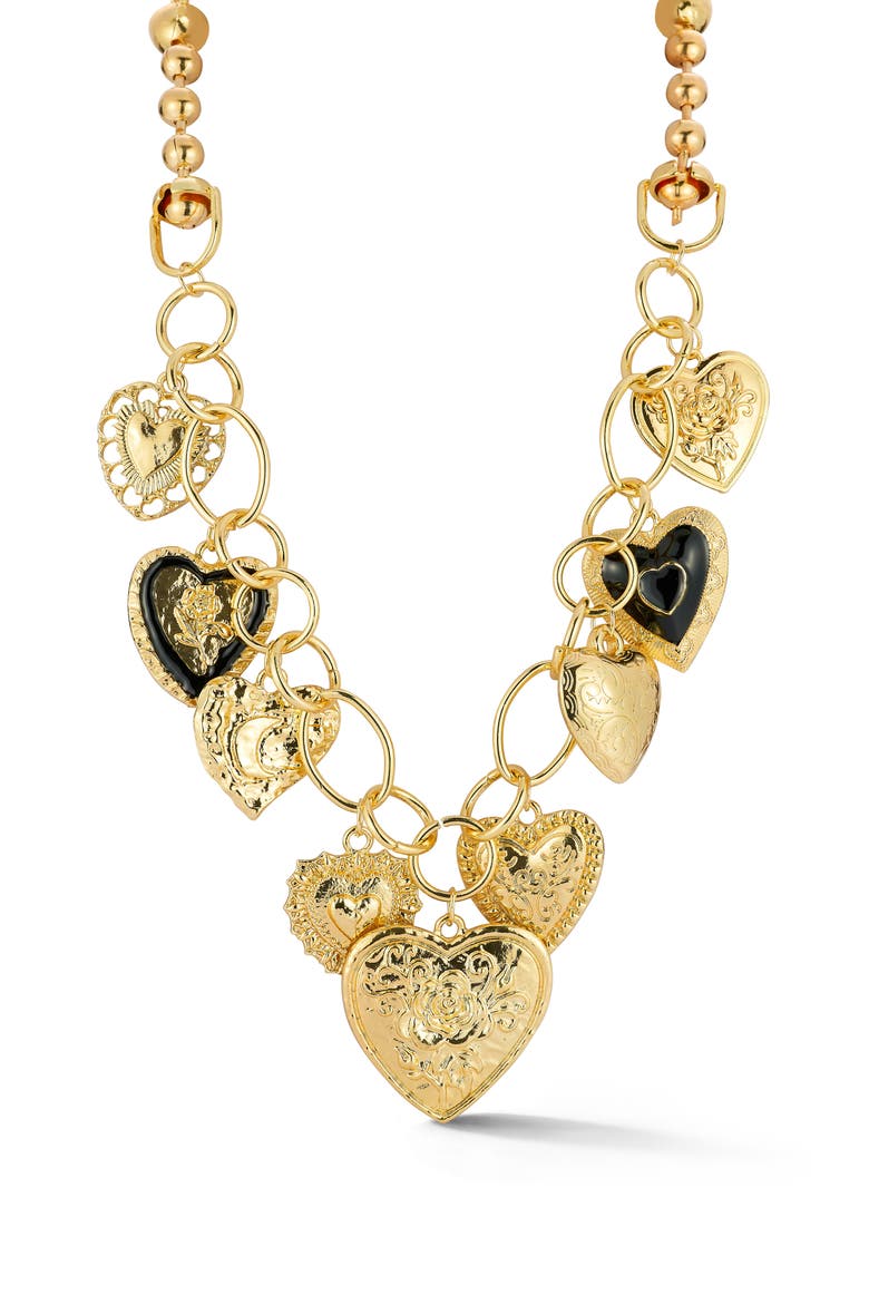 Heart Charm Necklace, Main, color, GOLD