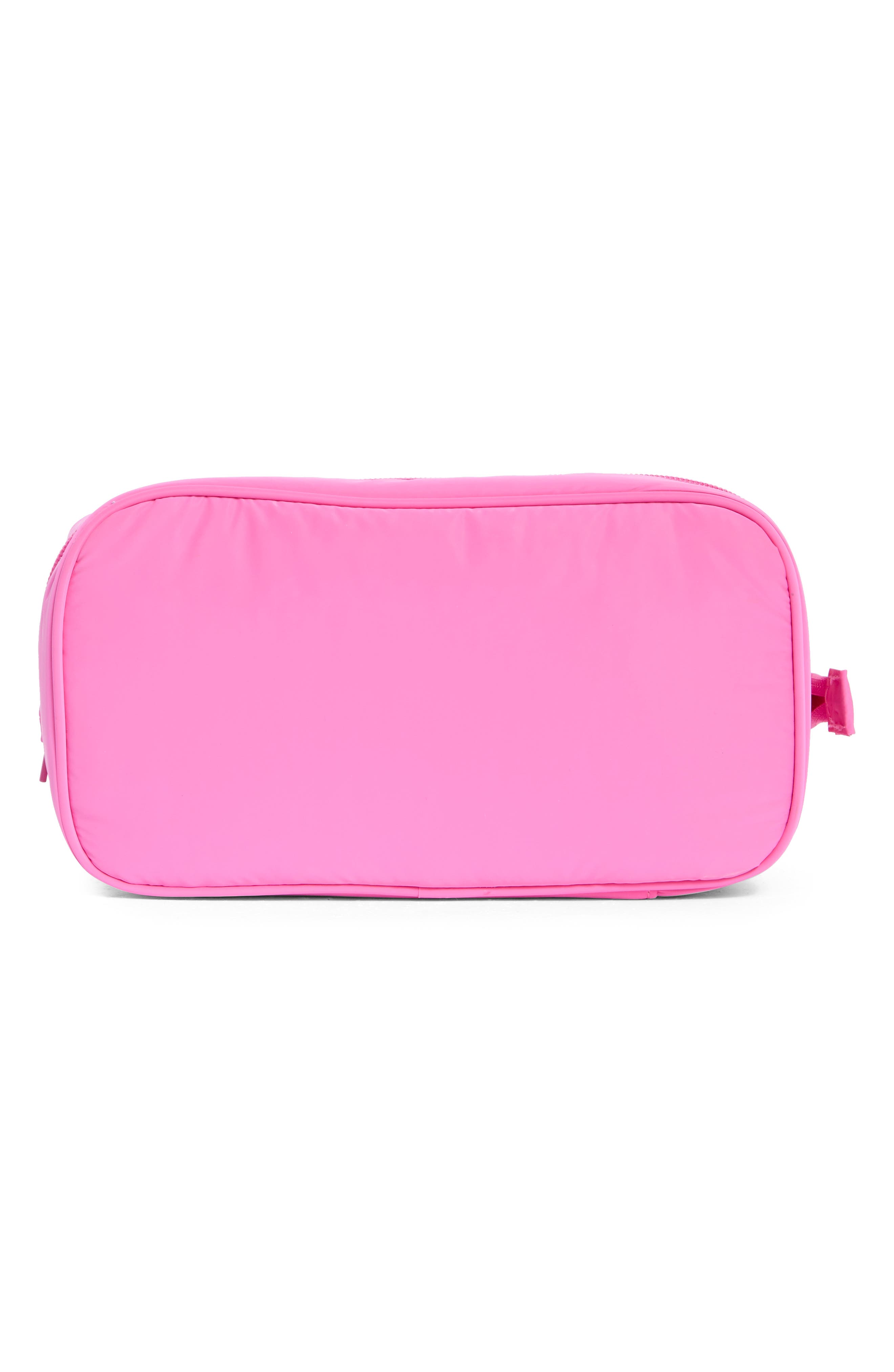 Quilted Beauty Case, Alternate, color, HOT PINK