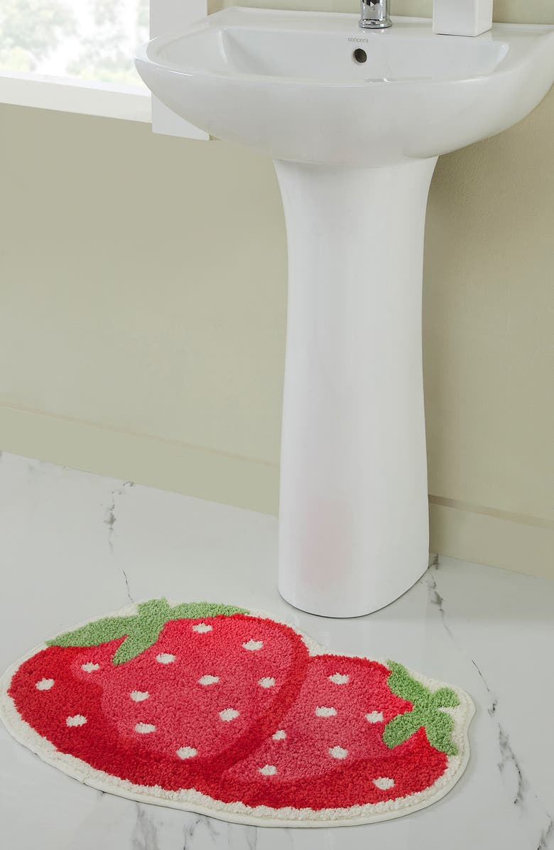 VCNY HOME Strawberry Bath Mat, Alternate, color,