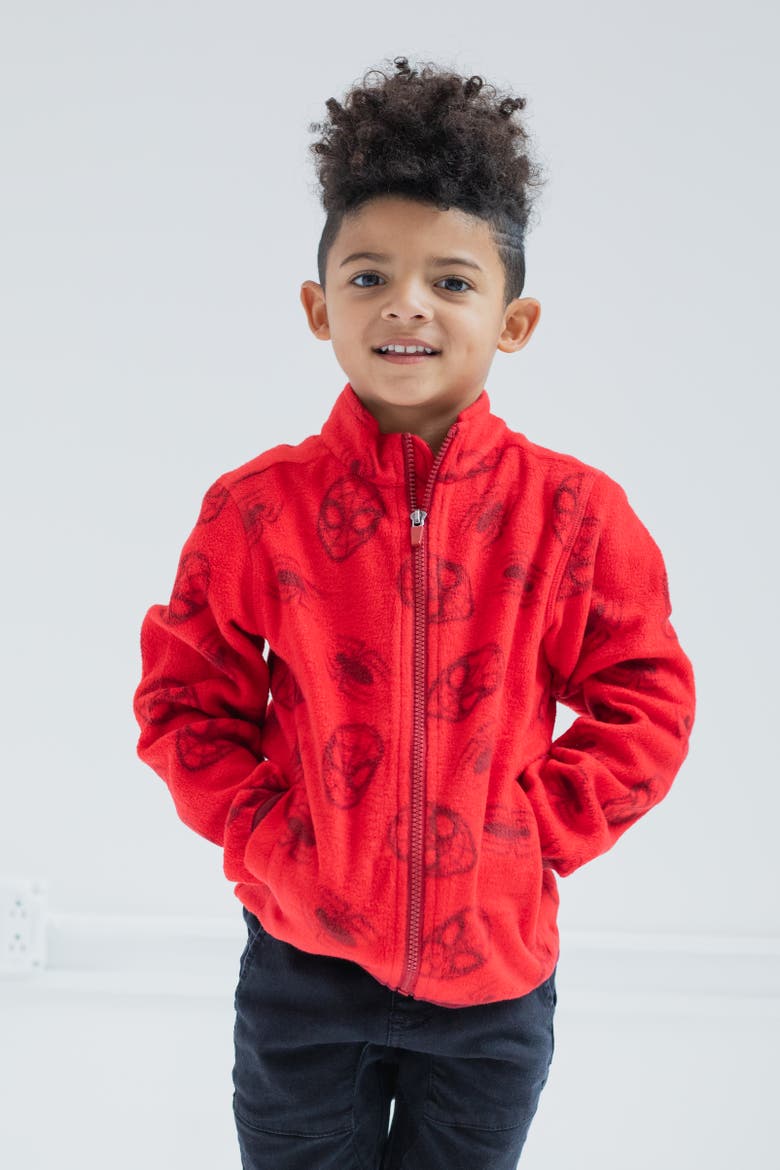 Spider-Man Zip-Up Fleece Jacket, Alternate, color, Spider Man Red