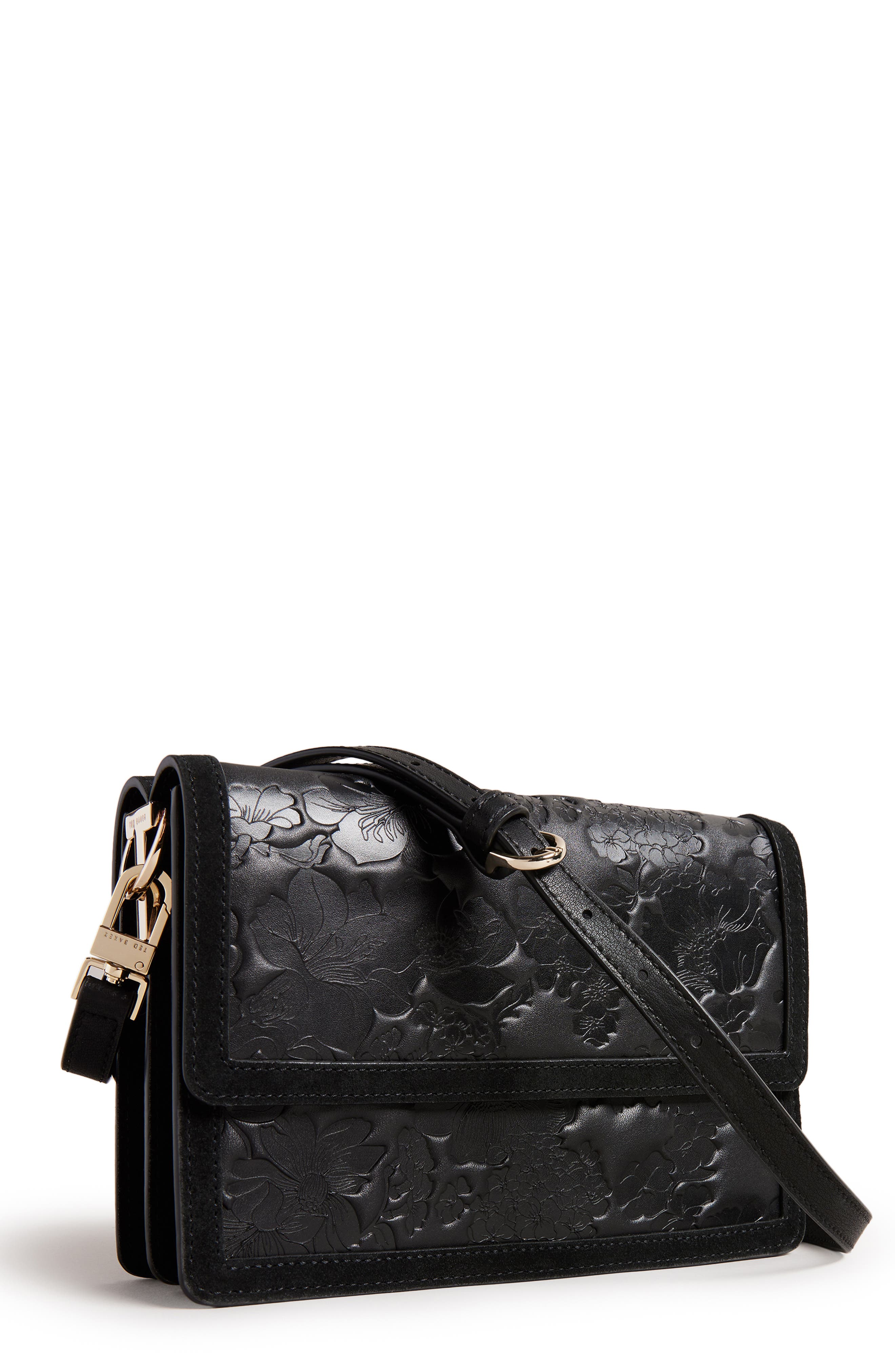 Ted Baker London Floresa Leather Shoulder Bag, Alternate, color, 