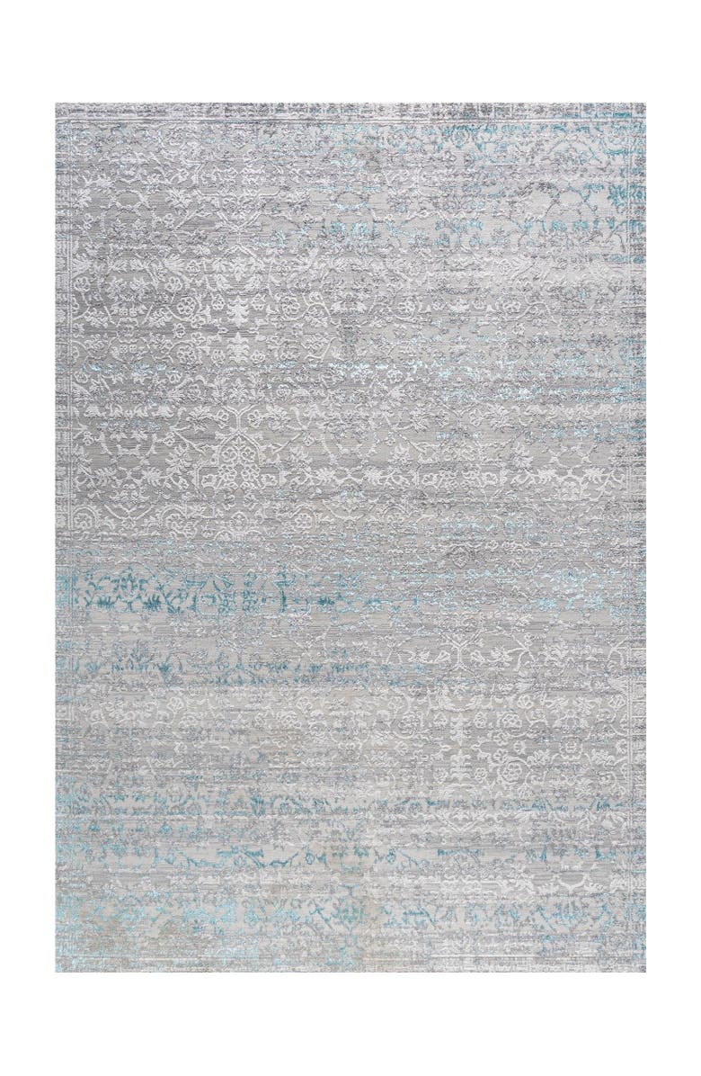 JONATHAN Y Tidal Modern Strie' Area Rug, Main, color, Gray/Turquoise