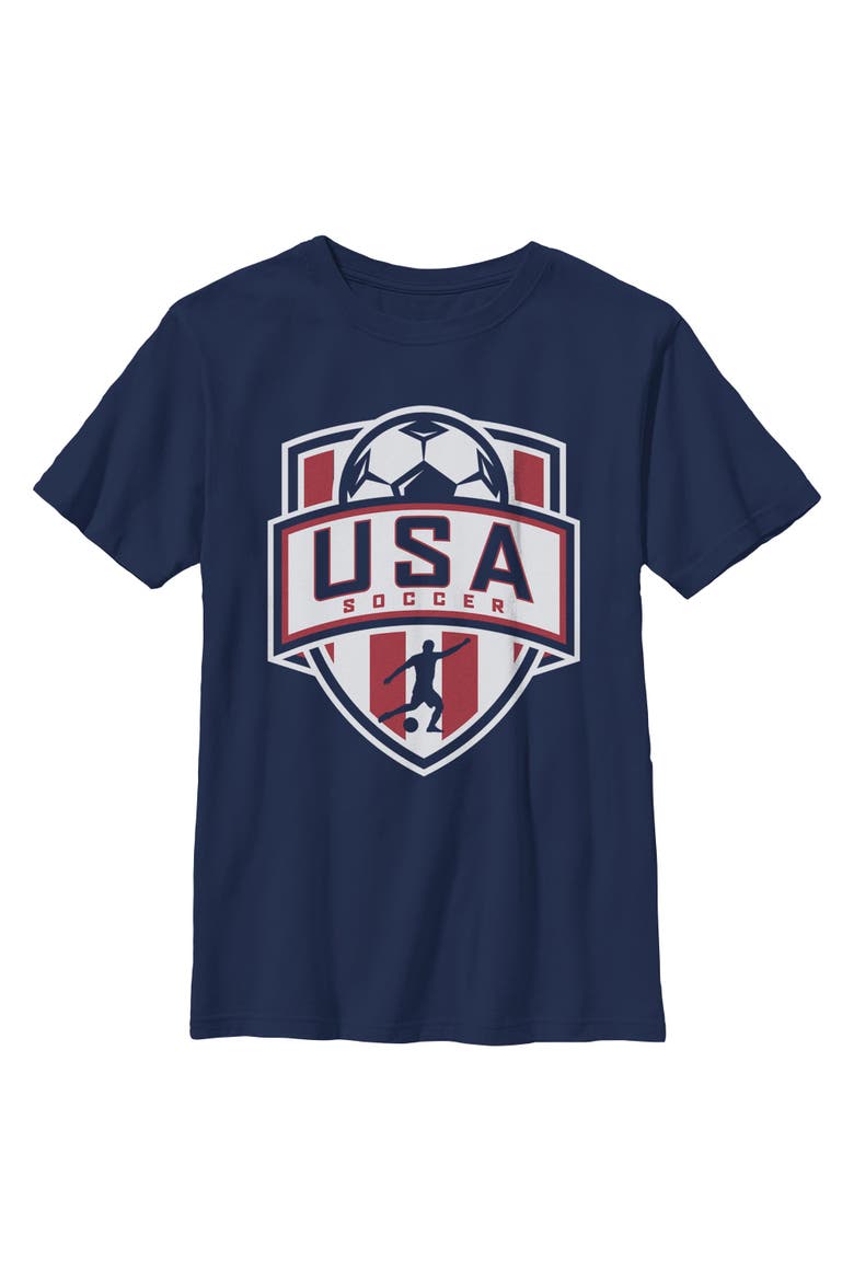 Boy's Lost Gods USA Athletics  Graphic T-Shirt, Main, color, Navy Blue: Soccer Emblem