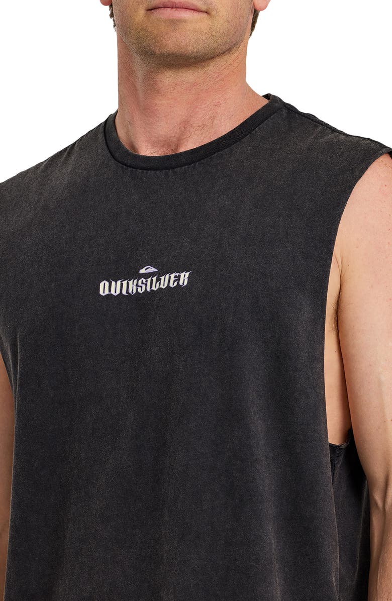 Quiksilver Dark Torch Sleeveless Cotton Graphic T-Shirt, Alternate, color, Phantom