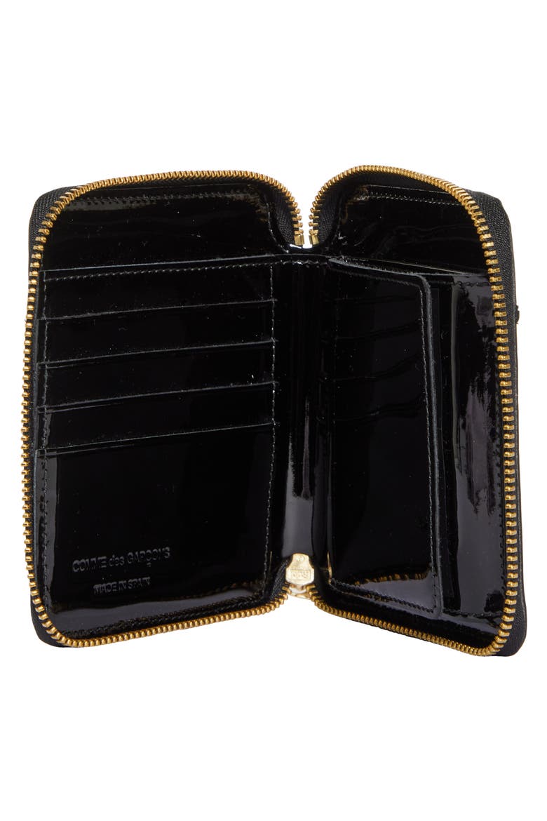 Patent Leather Wallet, Alternate, color, BLACK