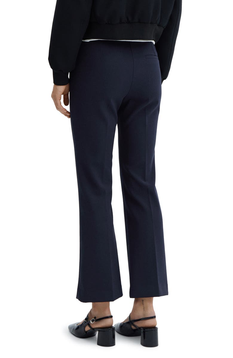 MANGO Flare Leg Ankle Pants, Alternate, color, Navy