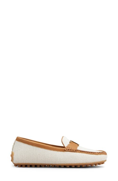 Shop Tod's City Gommino Driving Shoe In Bianco Calce/kenia