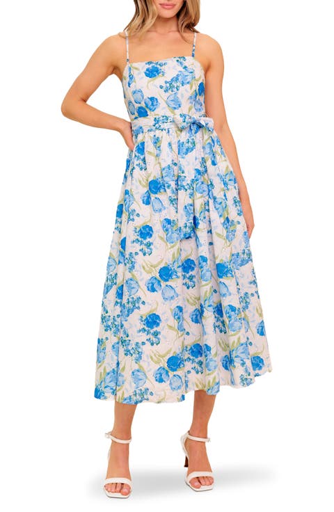 Tie Waist Fit & Flare Midi Dress