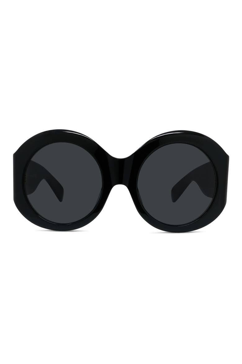 Cocoon 56mm Round Sunglasses, Main, color, SHINY BLACK / SMOKE