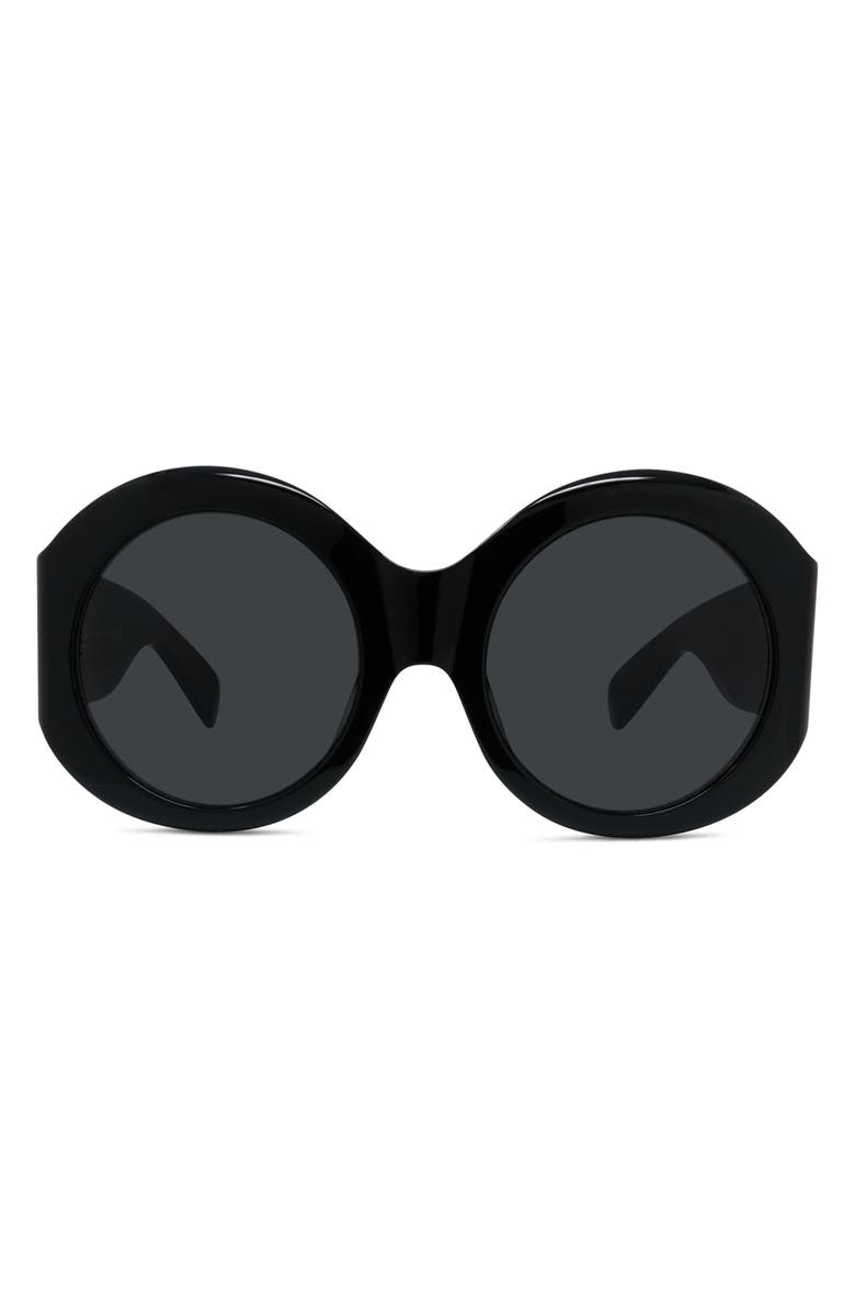 Givenchy Cocoon 56mm Round Sunglasses, Main, color, Shiny Black / Smoke