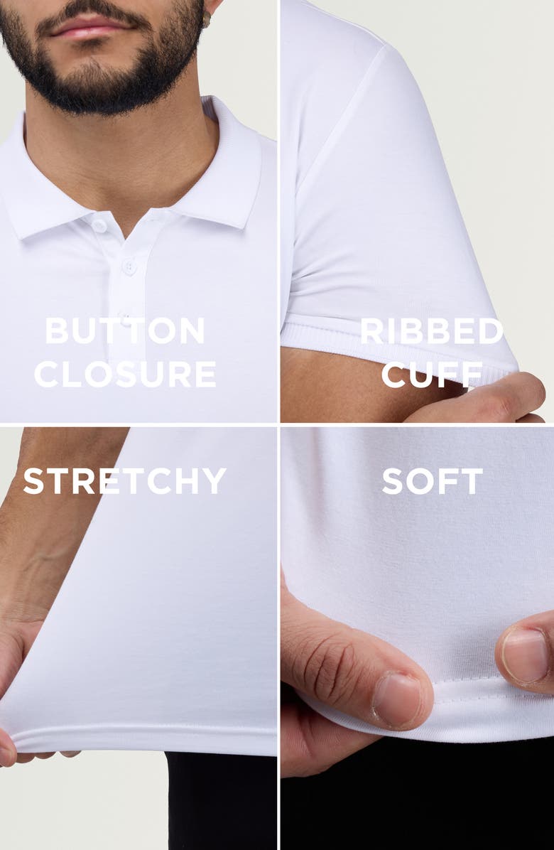 XRAY Stretch Cotton Rib Polo, Alternate, color, White