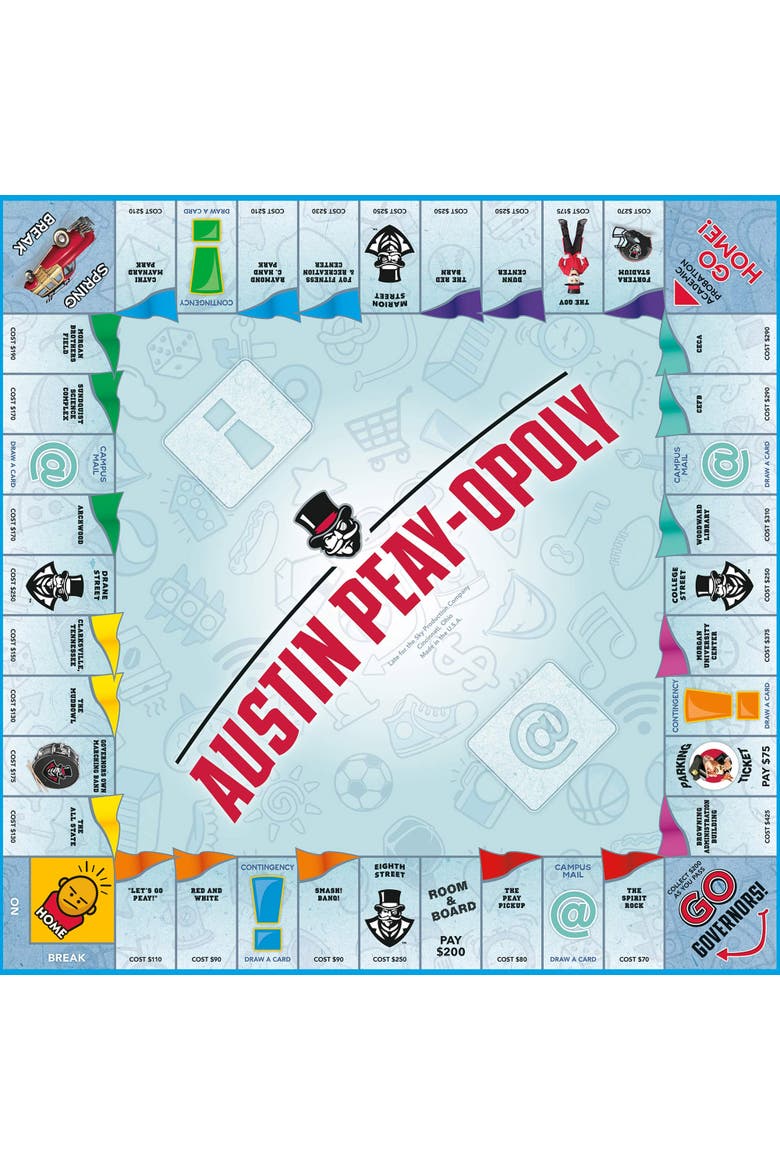 University Austin Peayopoly Monopoly Board Game, Alternate, color, Multicolored