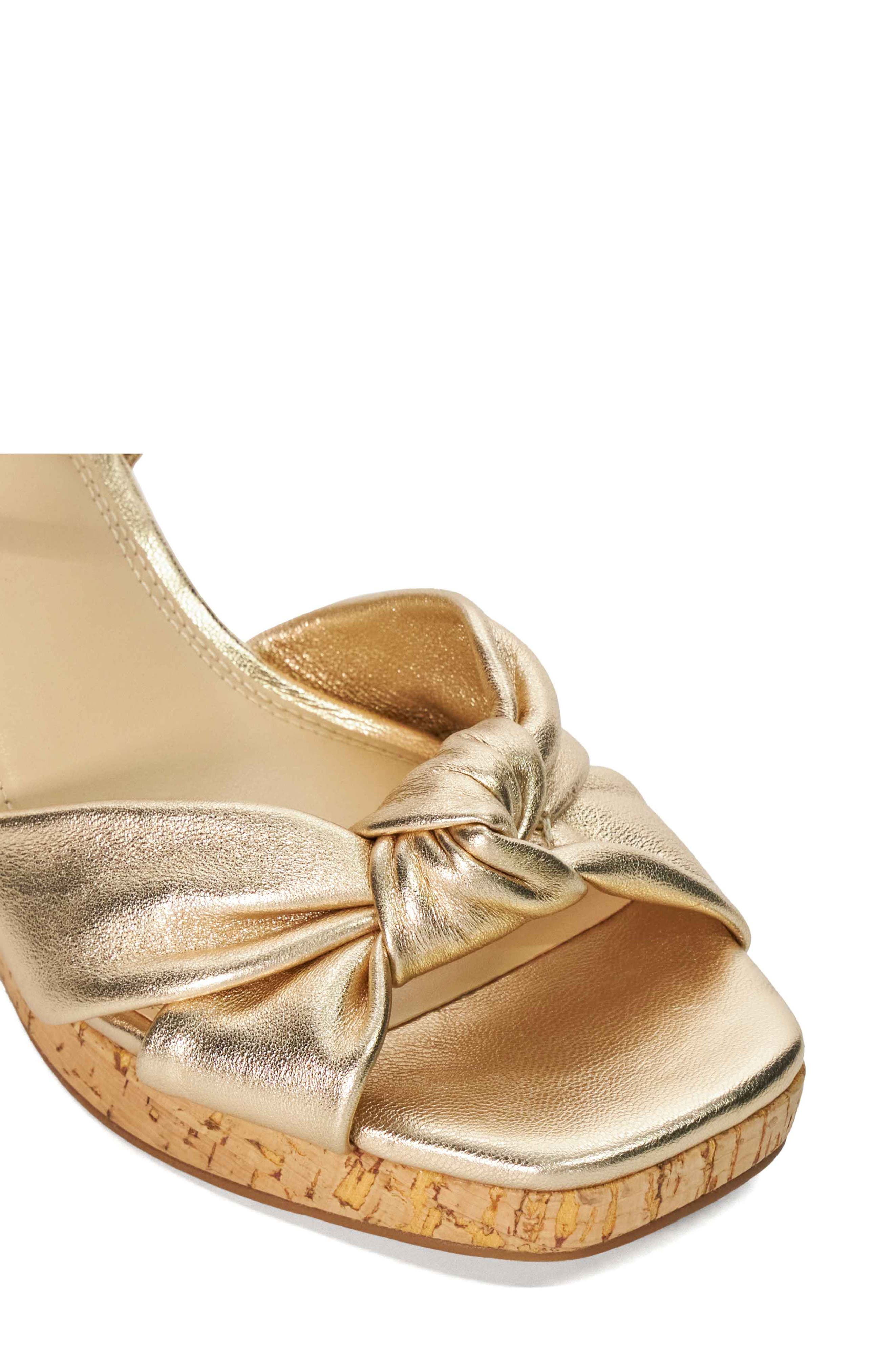 Dune London Kaino Platform Wedge Sandal, Alternate, color, Gold