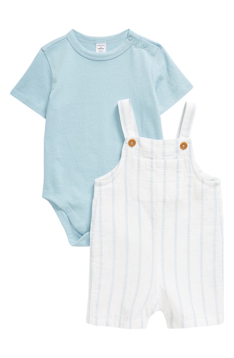Nordstrom Cotton Bodysuit & Shortalls Set, Main, color,
