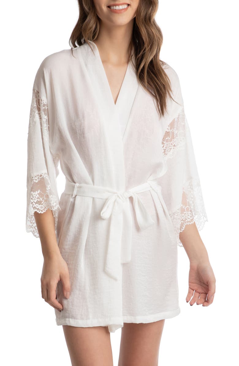 In Bloom by Jonquil Vilolet Lace Trim Floral Wrap, Main, color,