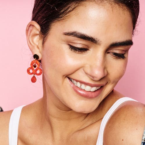 Toolally Mini Batik Earrings In Red