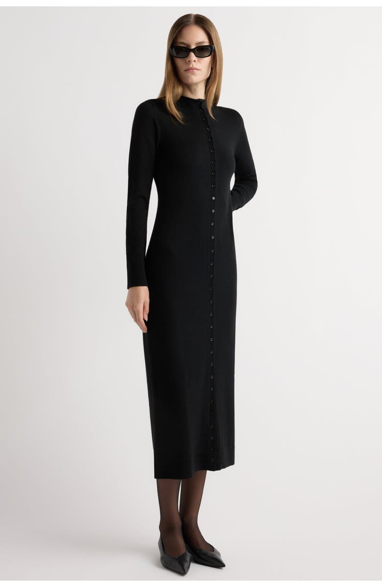 Modern Citizen Charu Wool Button Maxi Dress, Main, color, Black
