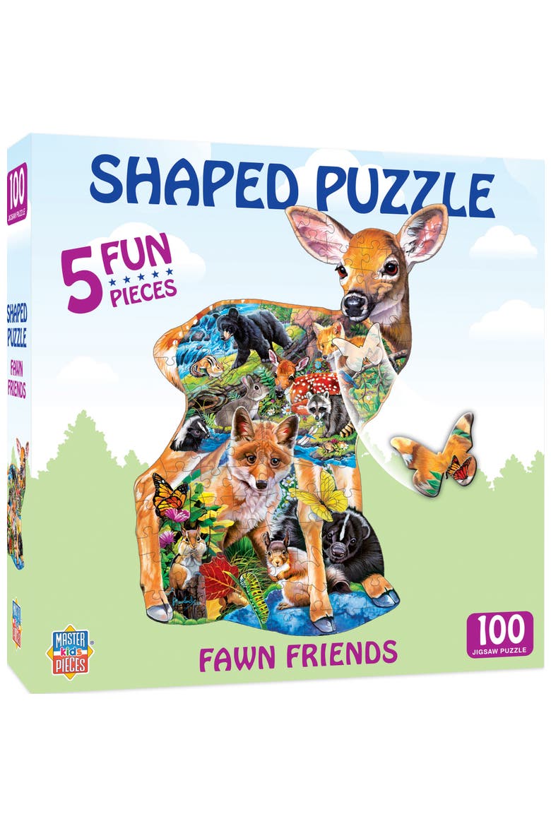Fawn Friends 100pc Shaped Jigsaw Puzzle, Main, color, Multicolor