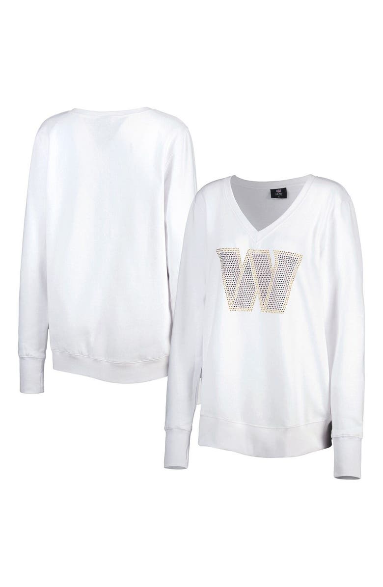 CUCE Women's Cuce White Washington Commanders Square Neck Pullover Sweatshirt, Main, color, 