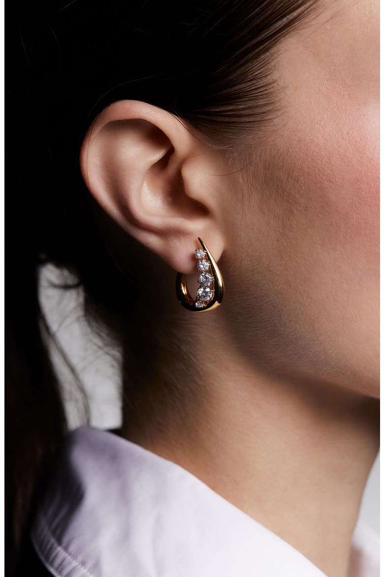 Phenom Huggie Hoop Earrings, Alternate, color, GOLD