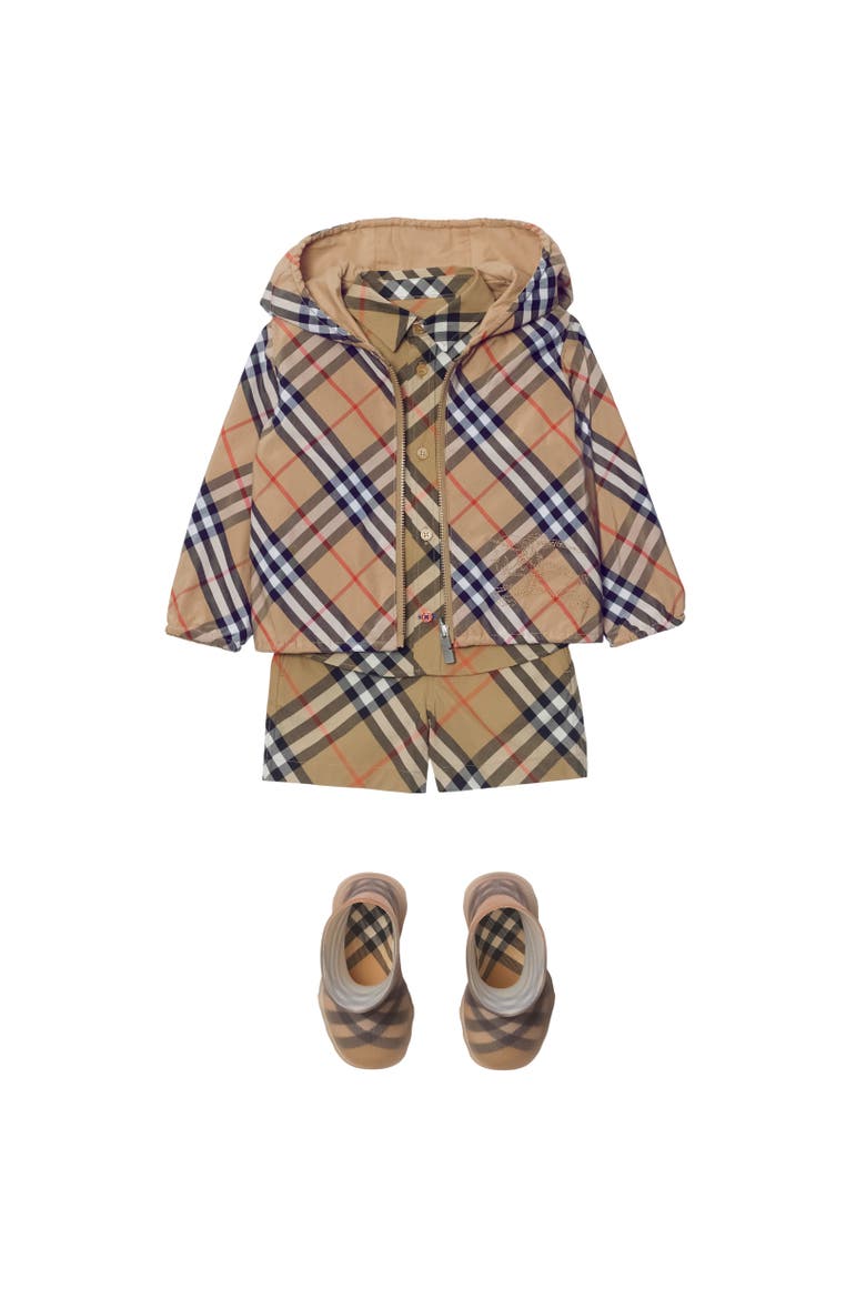 Reversible Check Cotton Blend Jacket, Alternate, color, Sand beige