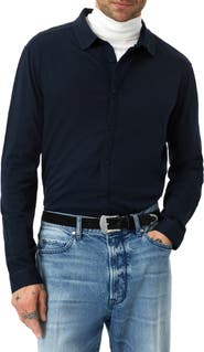 John Varvatos Gareth Organic Cotton Knit Button-Up Shirt