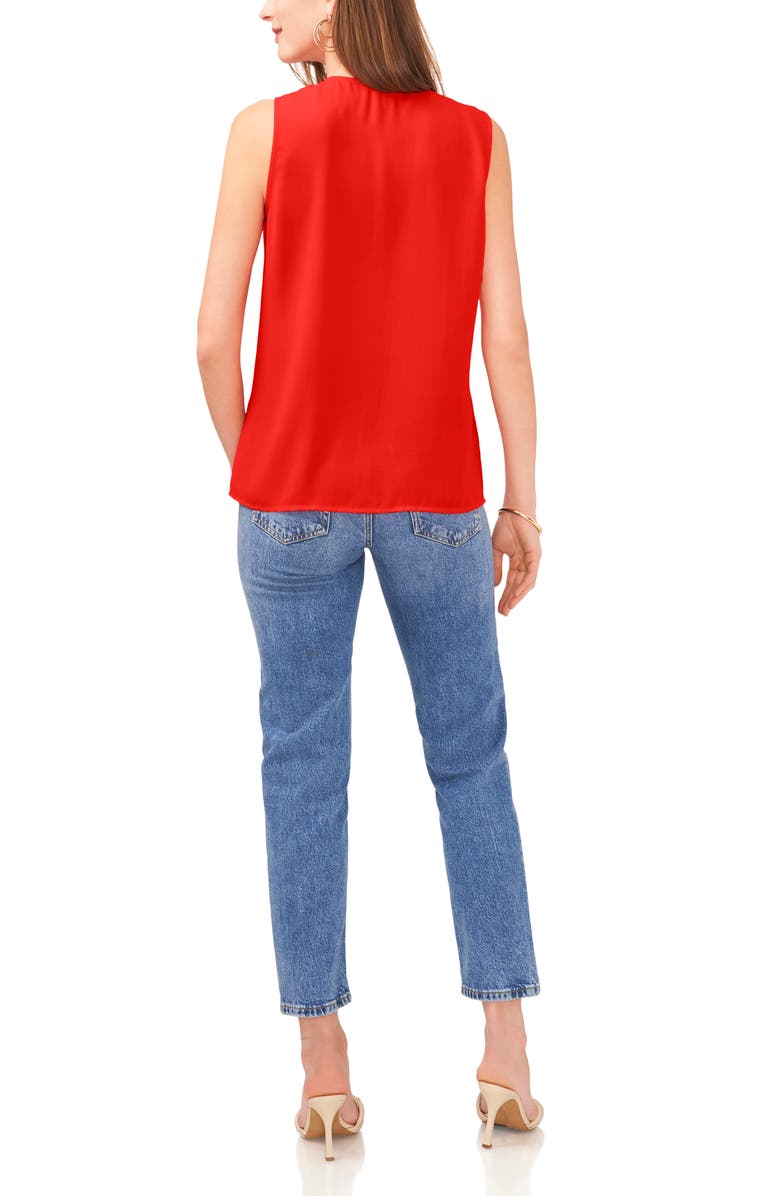 Vince Camuto Ruffle Neck Sleeveless Georgette Blouse, Alternate, color, Firey Red