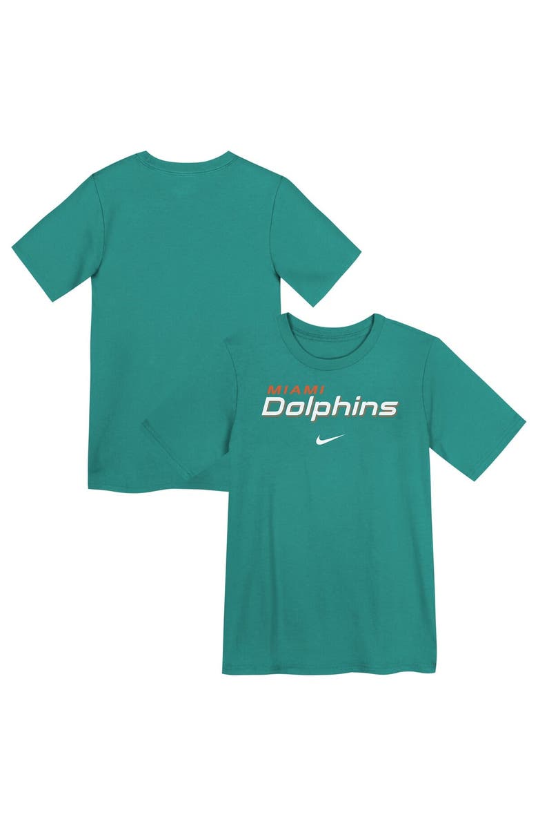 Nike Preschool Nike Aqua Miami Dolphins Wordmark T-Shirt, Main, color, Aqua