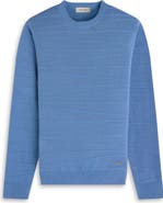 Bugatchi Textured Cotton & Silk Crewneck Sweater
