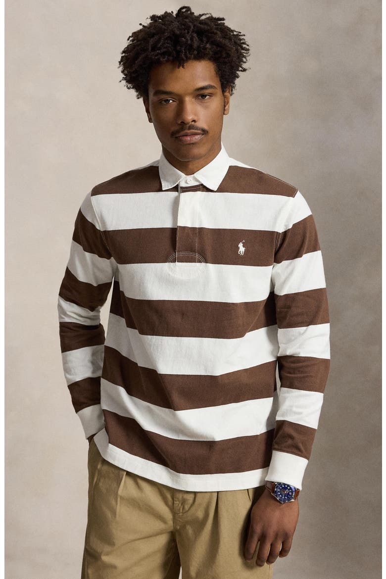 Stripe Long Sleeve Rugby Shirt, Alternate, color, CREAM MULT