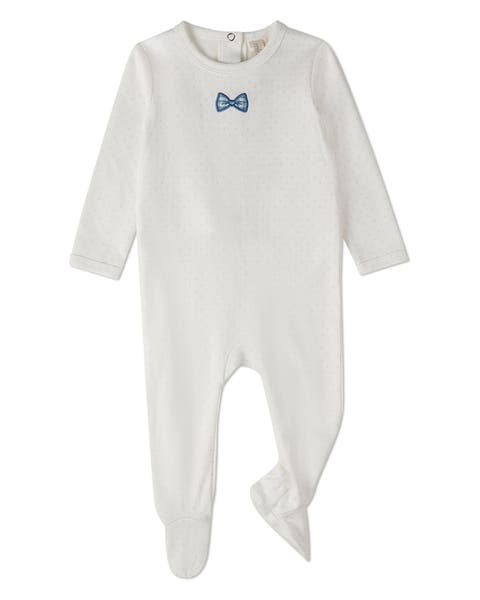 Baby Boys Put A Bow On It Embroidered Footie