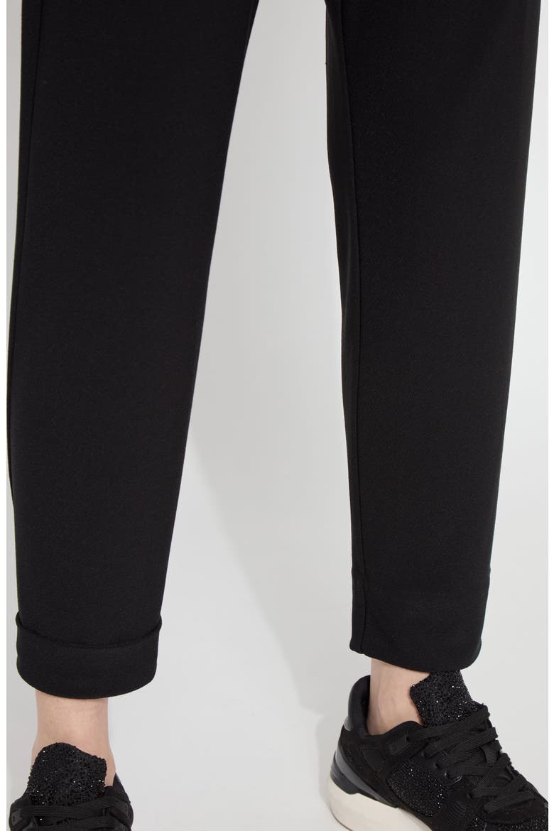 Julia Crepe Cuffed Joggers, Alternate, color, BLACK