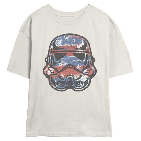 Junior's Patriotic Stormtrooper Short Sleeve Skimmer T-shirt