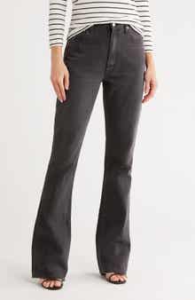 MOTHER High Waist Slit Heel Flared Jeans