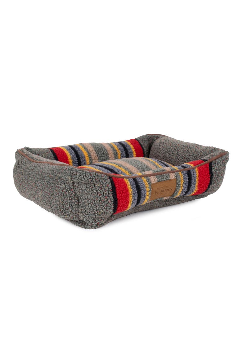 Vintage Camp Fleece Kuddler Pet Bed, Alternate, color, GREEN HEATHER