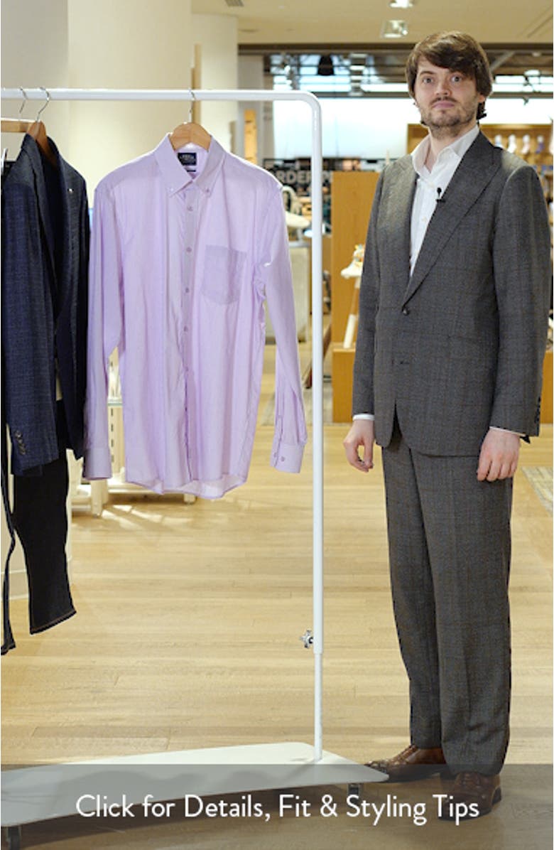 Eagle Regular Fit Stripe Cotton Button-Down Oxford Shirt, sales video thumbnail