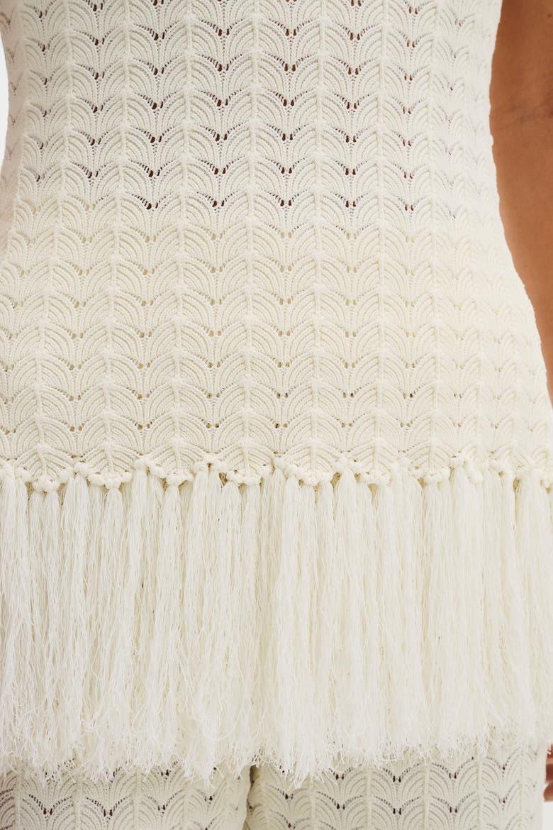 Amal Knitted Fringe Top, Alternate, color, White