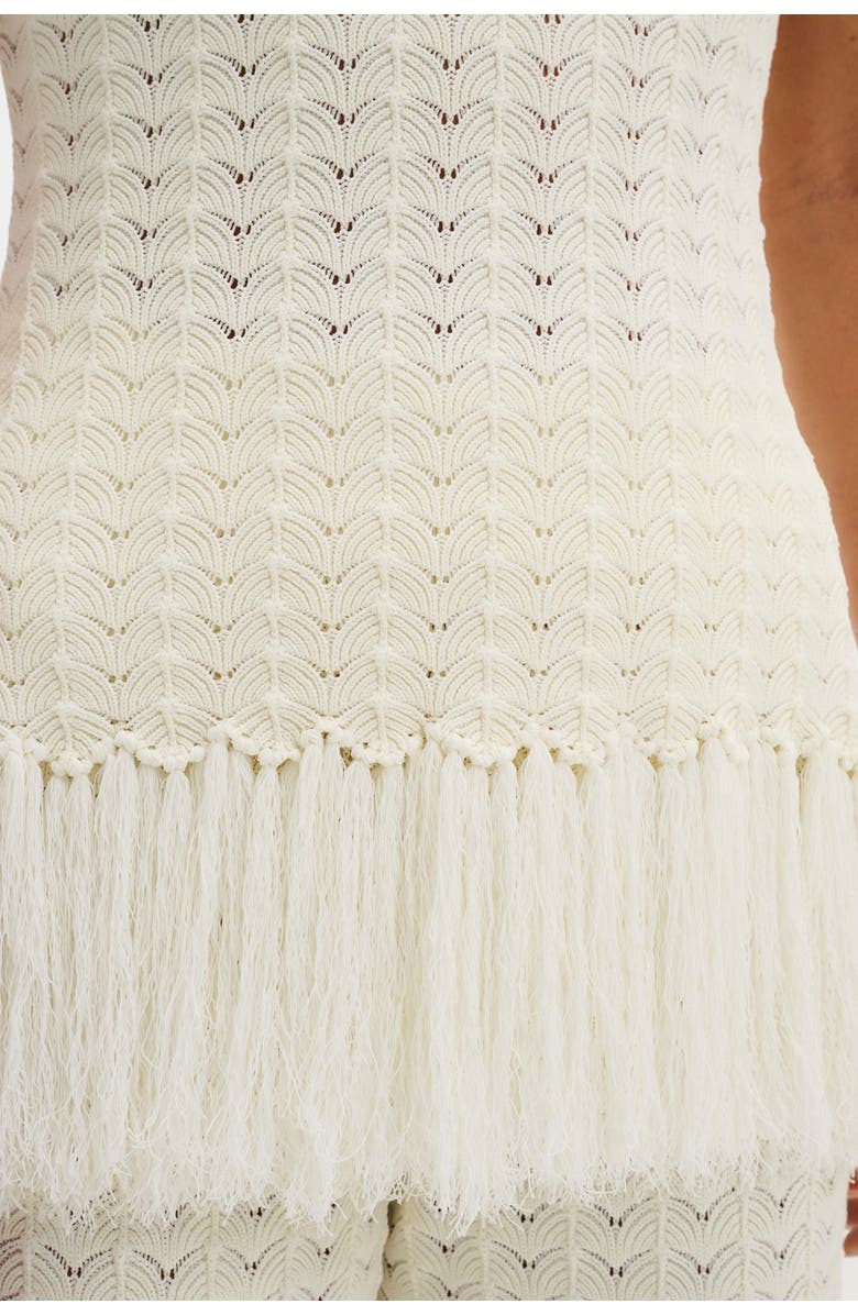 Malina Amal Knitted Fringe Top, Alternate, color, White