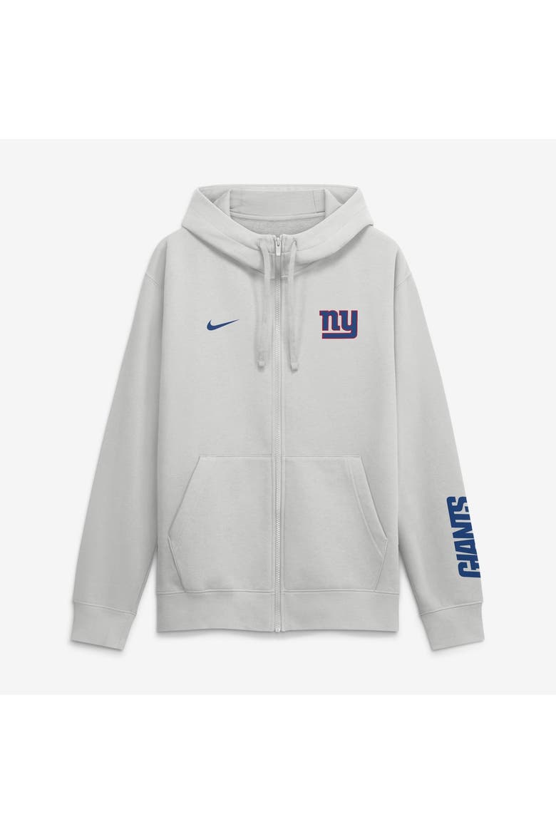 Men's Nike Gray New York Giants Cool Down Club Full-Zip Hoodie, Main, color, Gray