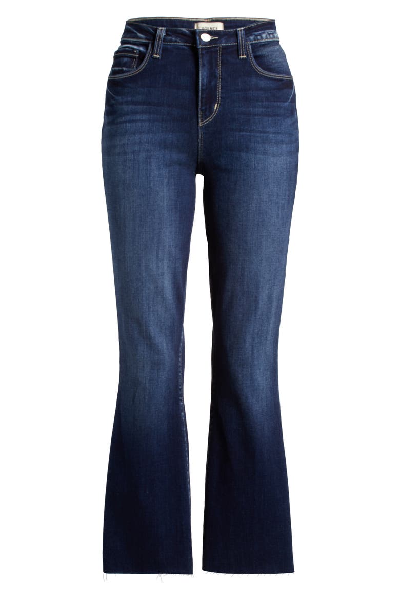 Kendra Raw Hem Flare Crop Jeans, Alternate, color, COLUMBIA