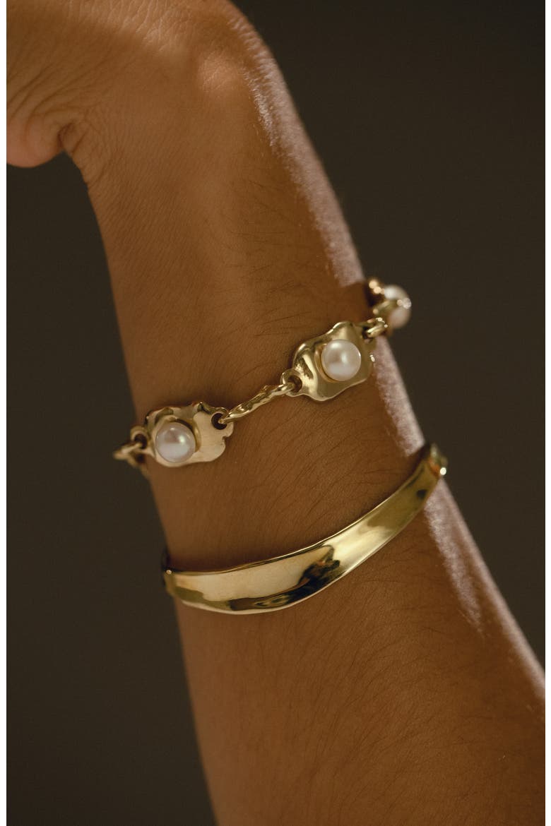 Ostra Freshwater Pearl Bracelet, Alternate, color, GOLD