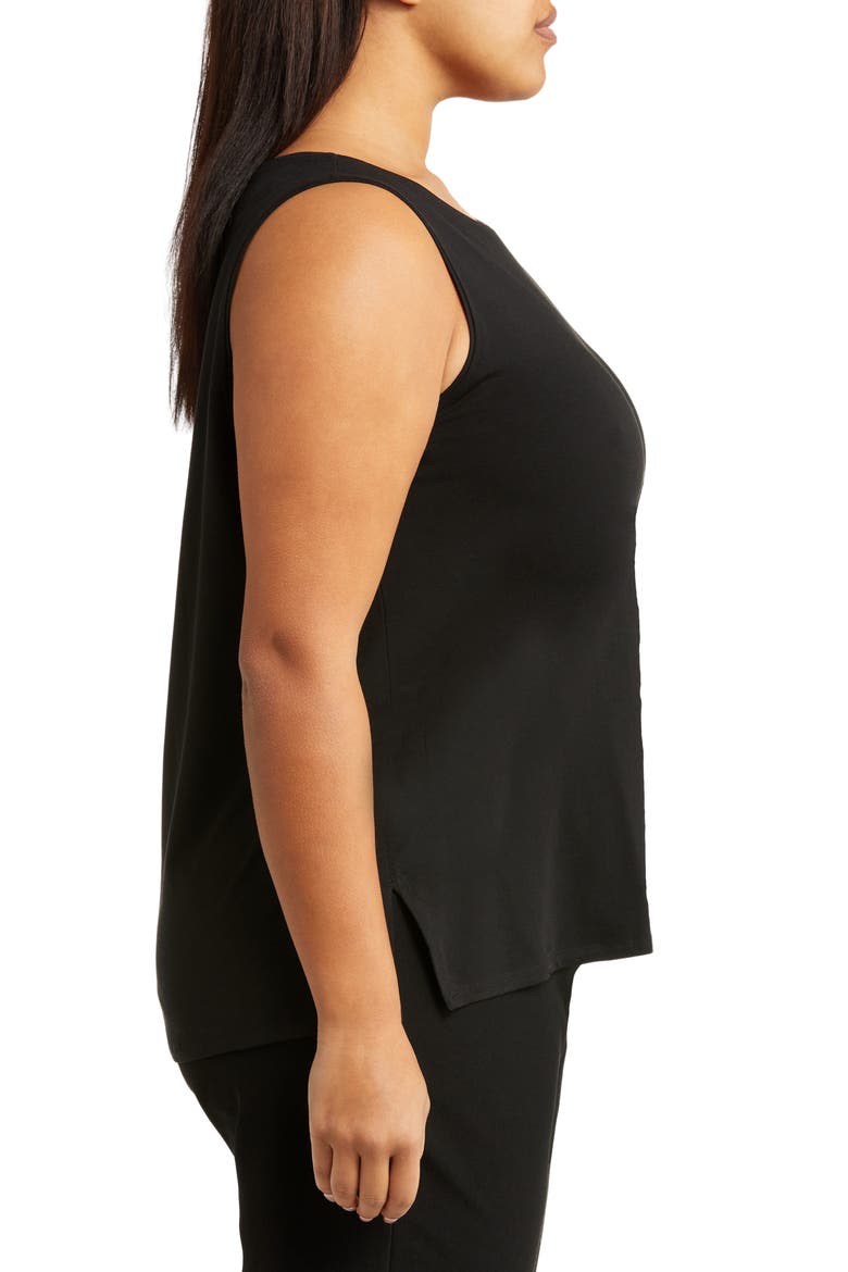 Stretch Jersey Tank, Alternate, color, BLACK