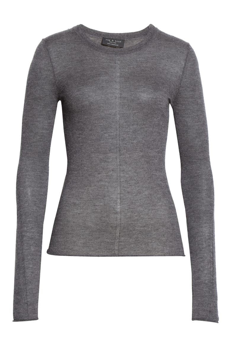 Mandee Cashmere Long Sleeve Sweater, Alternate, color, CHARC